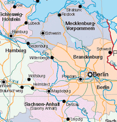 Карта Германии. Земли Германия (Deutschland)